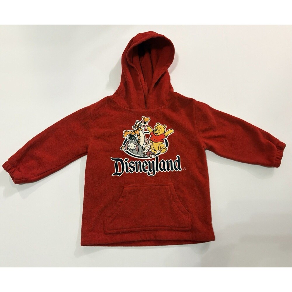 Vintage Disneyland Winnie the Pooh & Friends Fleece Hoodie Kids Unisex XXS 2/3